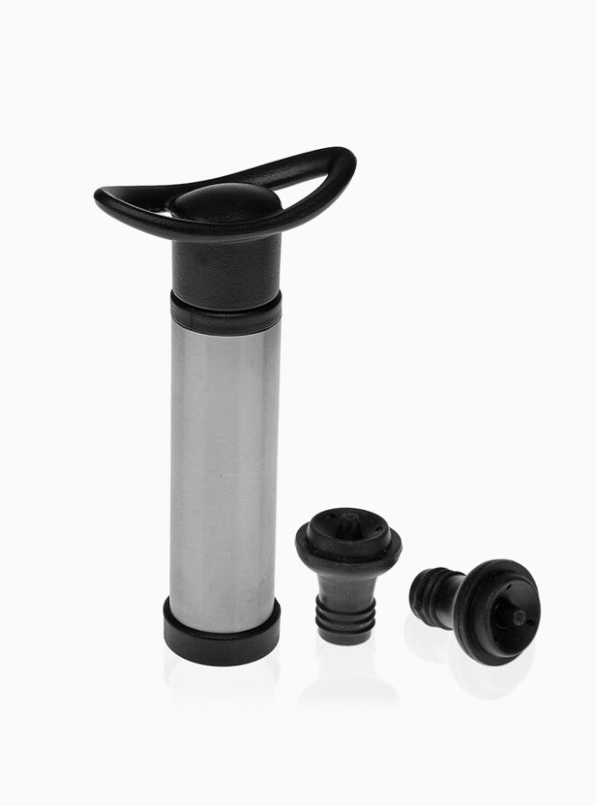 Set de bomba de vino plateado